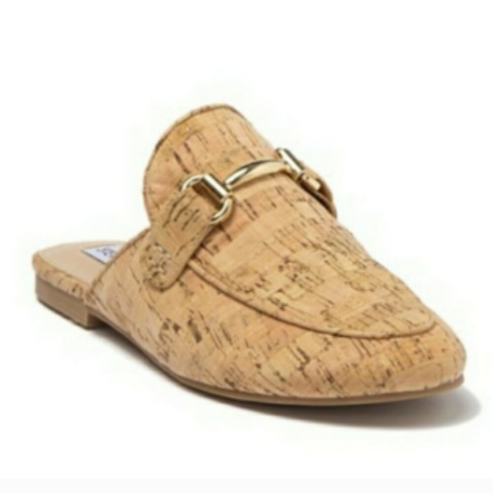 Steve Madden Macrae Bit Mule Nature Cork w/ Gold-Tone Hardware - Size 8